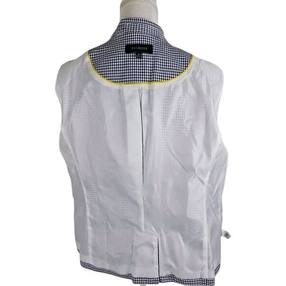 Talbots ~Woman Size 16~ White/Blue Pllaid Cotton Blend Blazer Jacket Lined NWOT. - Picture 9 of 14